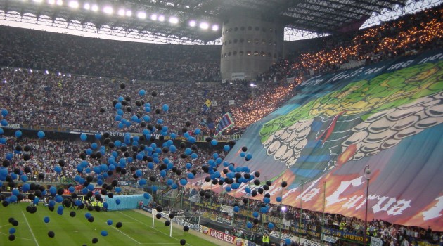 AC Milan vs. Internazionale Soccer Match at San Siro