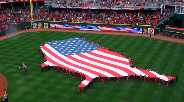 American Flag at Opening Day