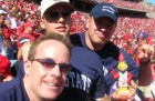 In the sea of Husker Humanity (l-r) Bill Baker, Mike Urbanski, Josh Vogel