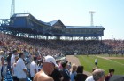 Down the first base line