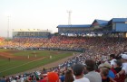 Down the third base line
